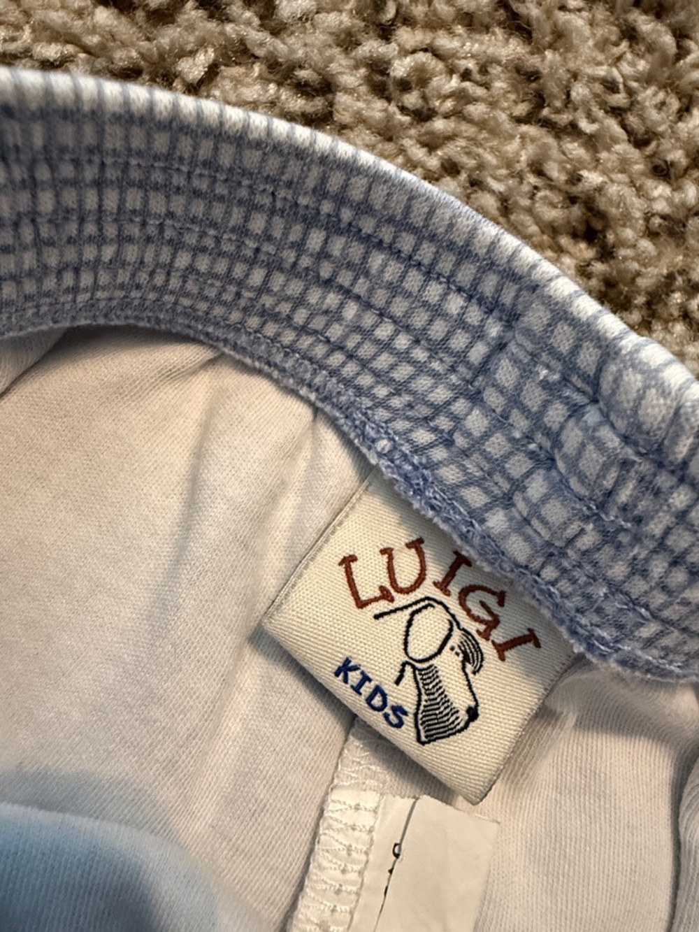 Blue and White Cotton Luigi Shorts - Picture 2 of 3